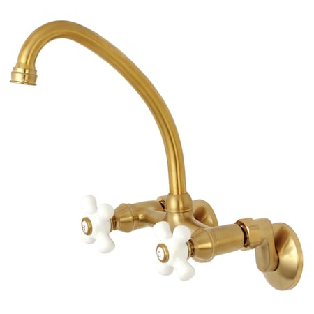 Kingston Brass KS614SB 2-Handle Wall Mount Kitchen Faucet KS614SB